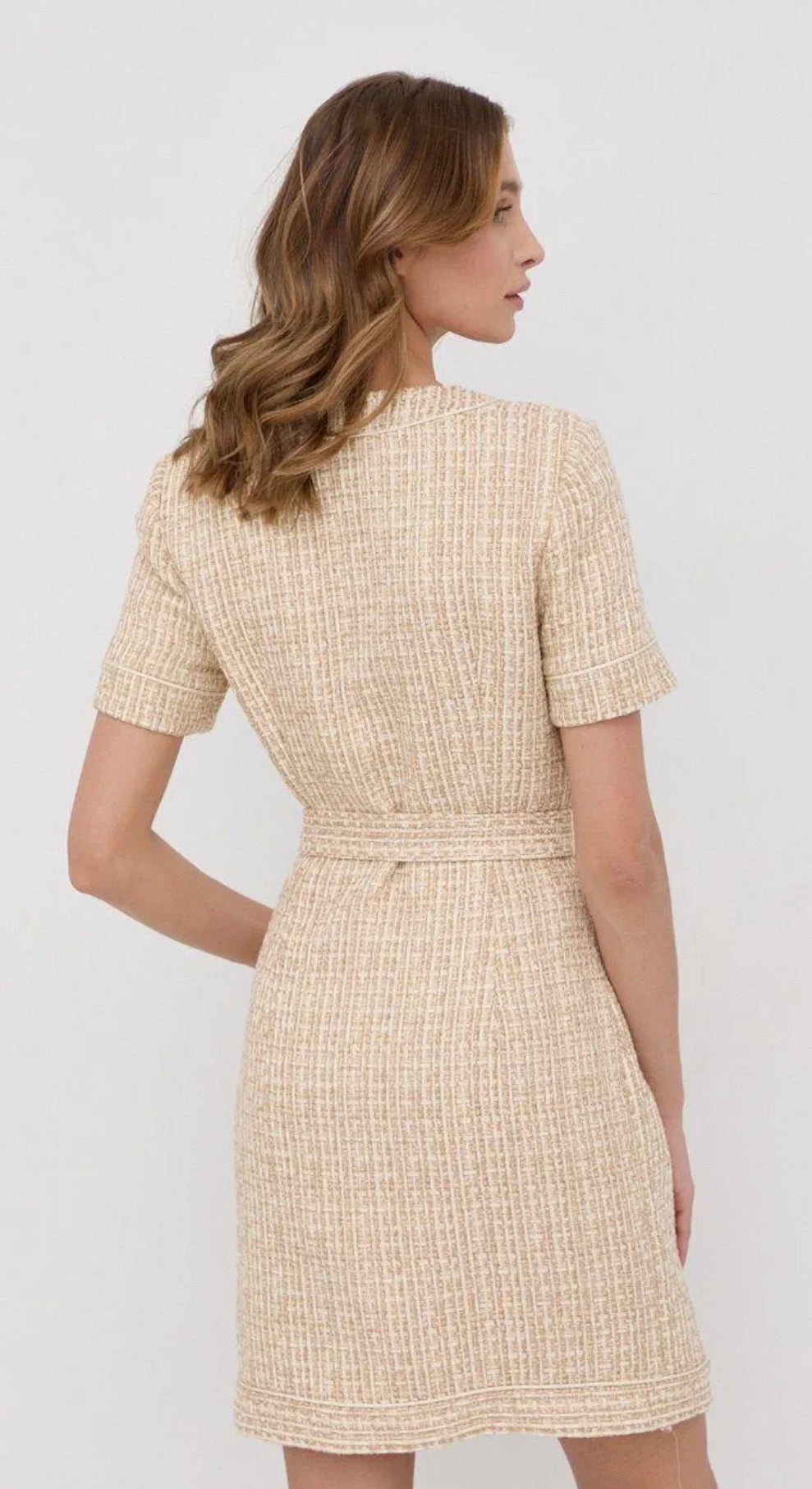MARCIANO by Guess Spencer Tweed Dress – Beige