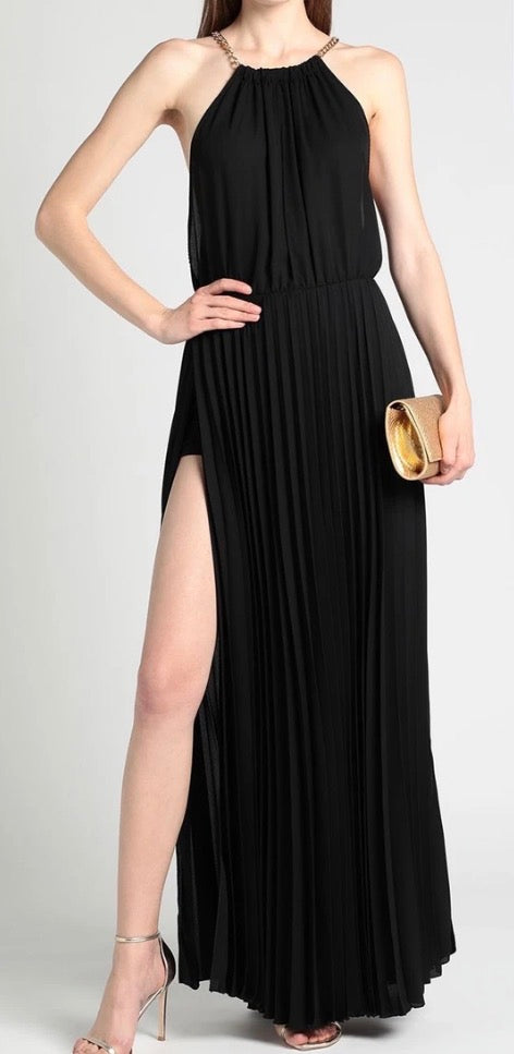 CRISTINAEFFE Black Pleated Maxi Dress