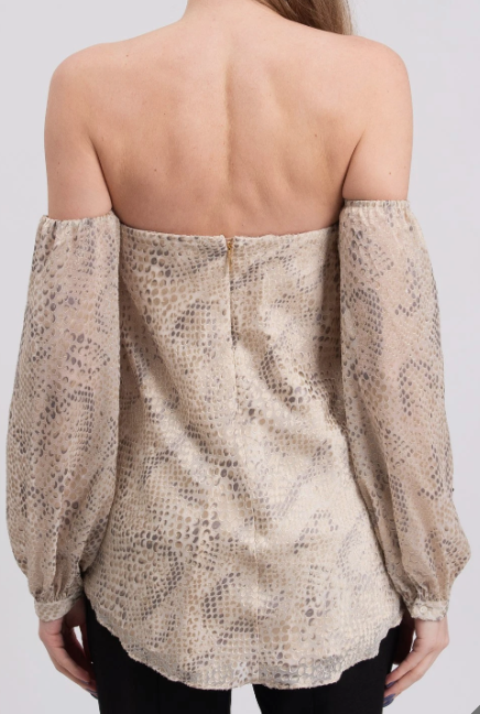 HAUTE HIPPIE Fil Coupé Snakeskin Bandeau Top