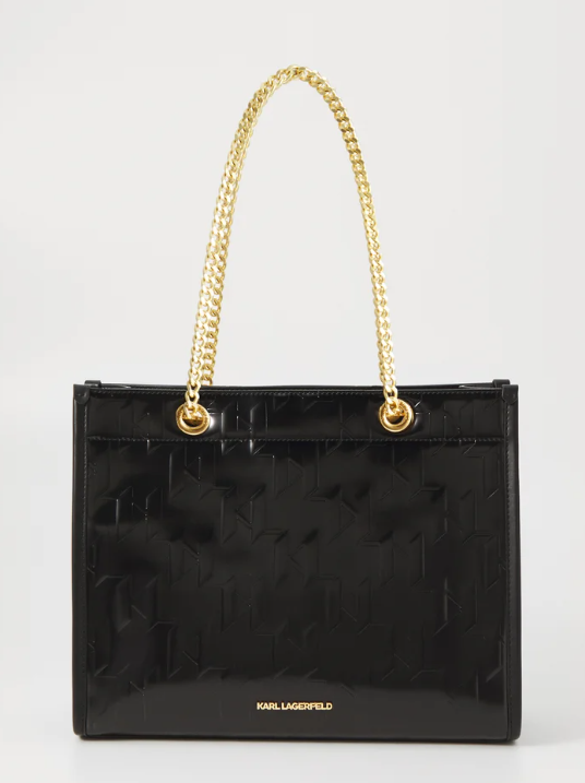 KARL LAGERFELD SKUARE SP SHINY MONO TOTE - Handbag - black
