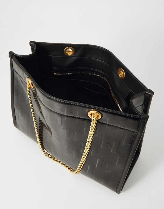 KARL LAGERFELD SKUARE SP SHINY MONO TOTE - Handbag - black