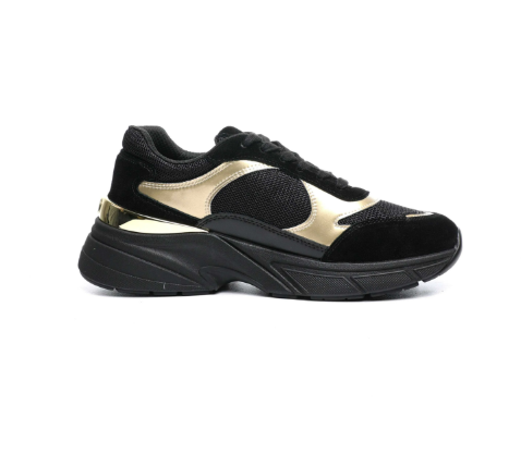 LIU JO Cow Suede Mesh Metal Sneakers