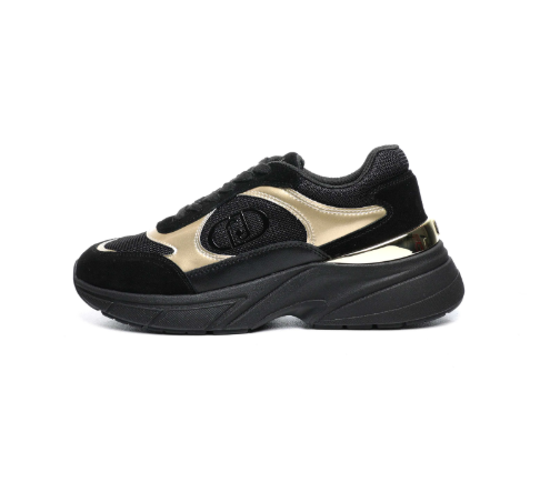 LIU JO Cow Suede Mesh Metal Sneakers