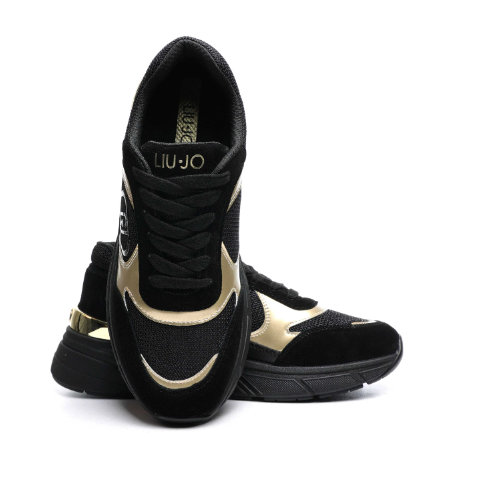 LIU JO Cow Suede Mesh Metal Sneakers