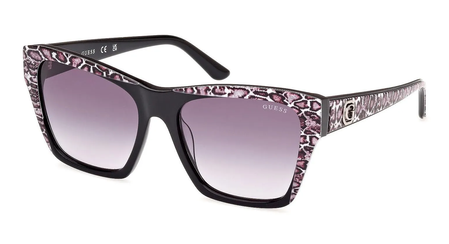GUESS GU00113 05B Square Sunglasses – Black / Multicolour