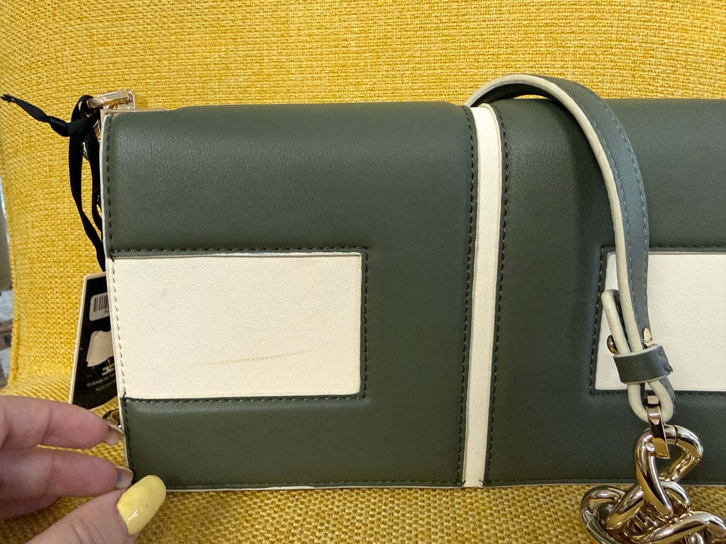 ELISABETTA FRANCHI Logo Chain Crossbody Bag – Green