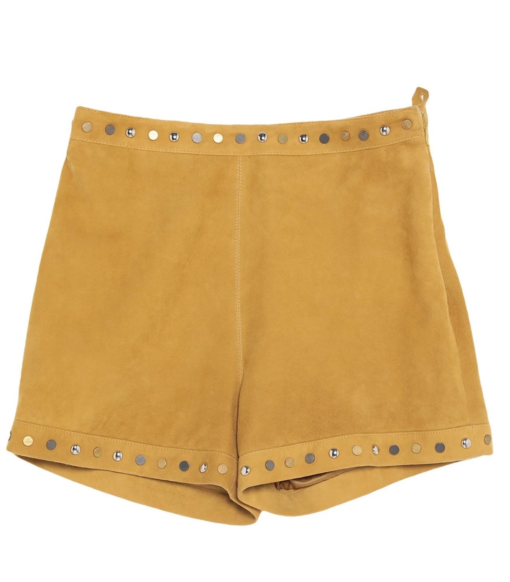 JUST CAVALLI Studded Suede Leather Shorts