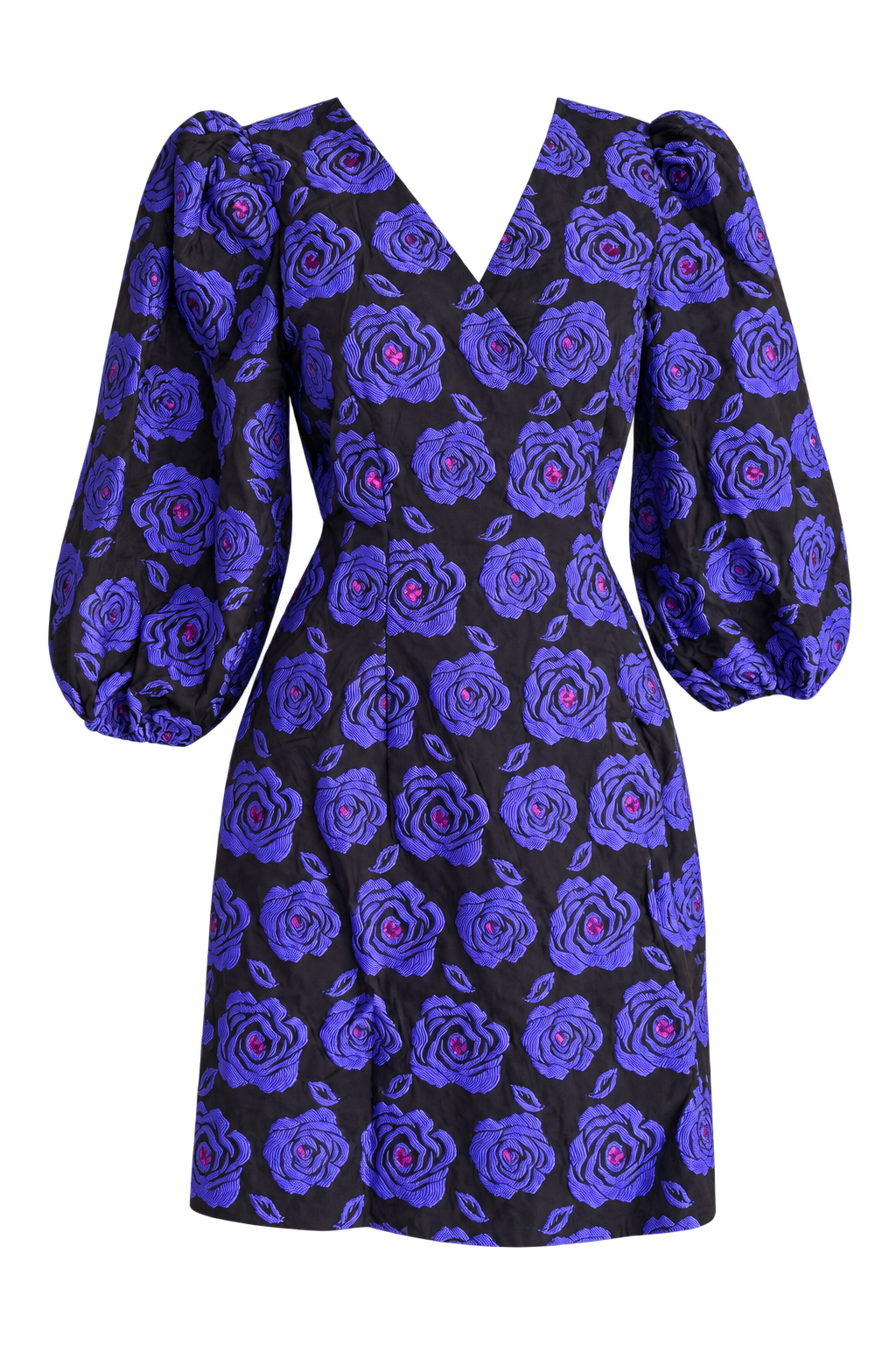 ICHI IX SAGA Dress – Deep Blue Flower Print