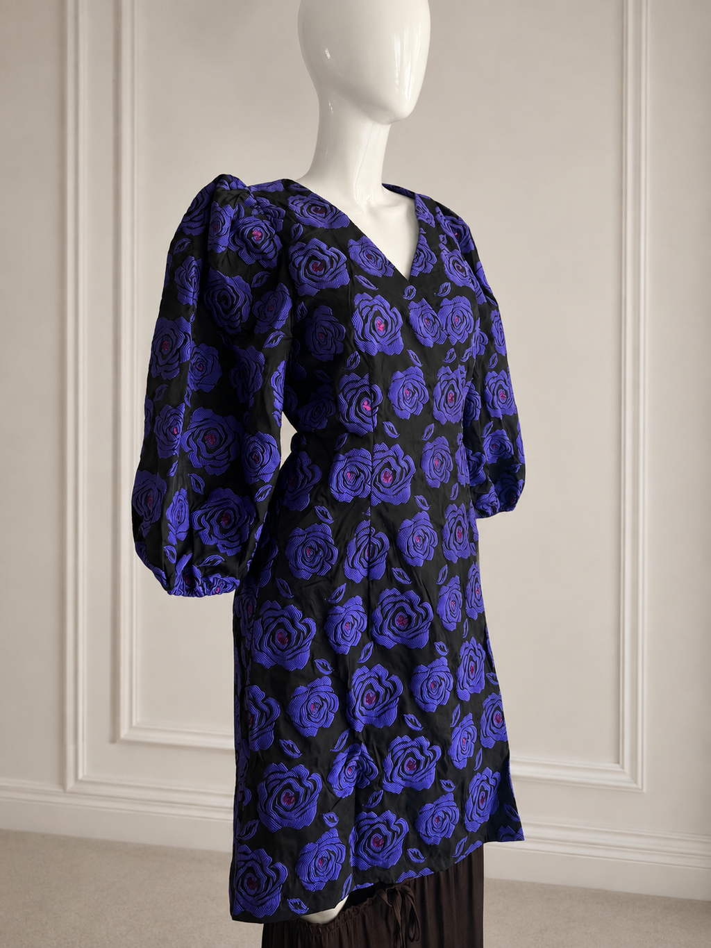 ICHI IX SAGA Dress – Deep Blue Flower Print