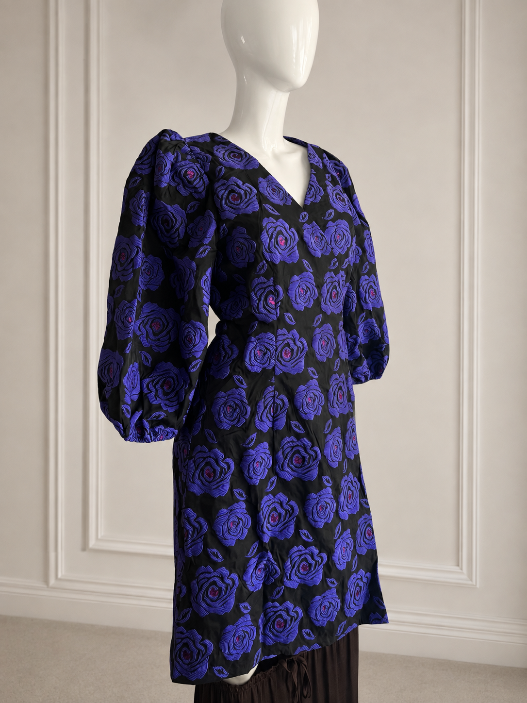 ICHI IX SAGA Dress – Deep Blue Flower Print